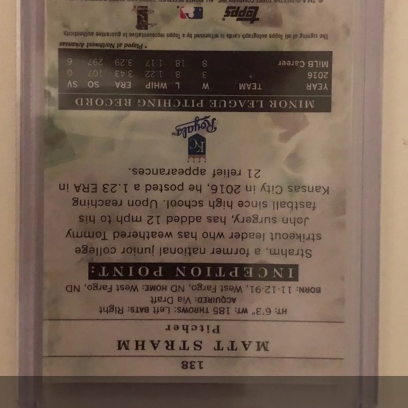 Matt Strahm Topps Certified Autograph - Picture 2 of 2